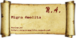 Migra Amelita névjegykártya